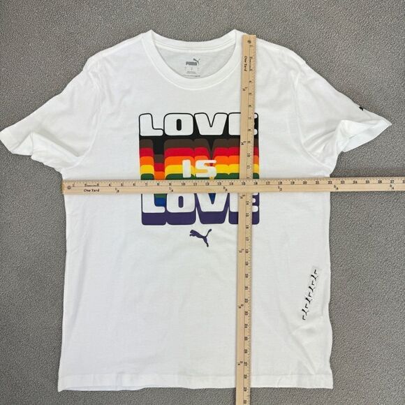 Puma Love Is Love LGBTQIA Pride Tee Shirt White Large Short Sleeve - Picture 2 of 7